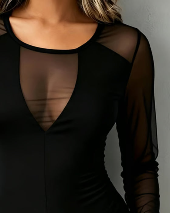 Bluse V-Ausschnitt Trendy Langarm