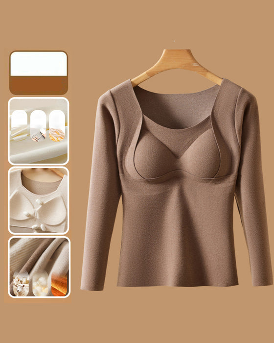 Damen Unterwäsche Thermo-Oberteil Mit Bh-Pads