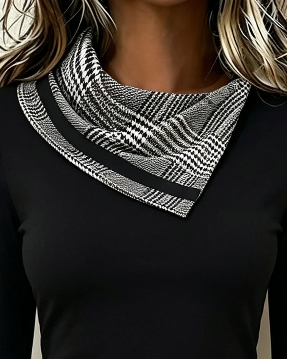 Kleid Karo Lässig Langarm