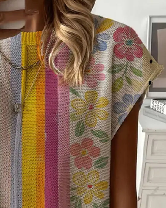 Pullover Gepunktet Regenbogenstreifen