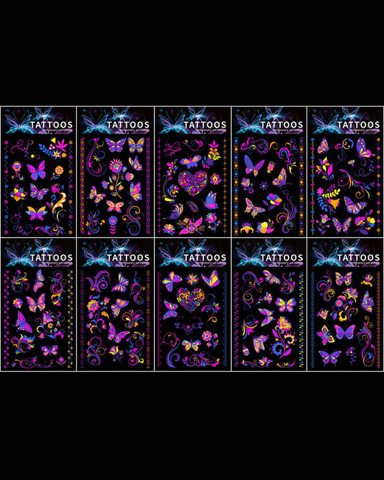 Fluoreszierende Tattoo-Sticker