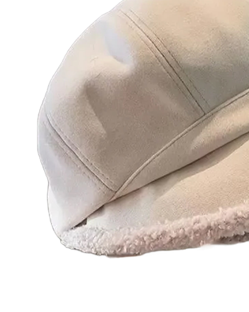 Hut Damen Unifarben Plüsch Fischerhut Warm