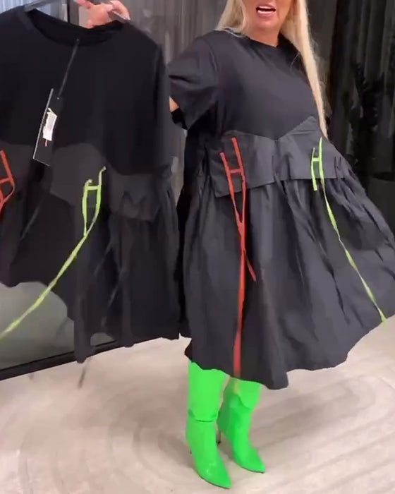 Kleid Bandnaht Falsch Zweiteilig