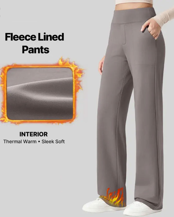 Hose Hohe Taille Tasche Weites Bein
