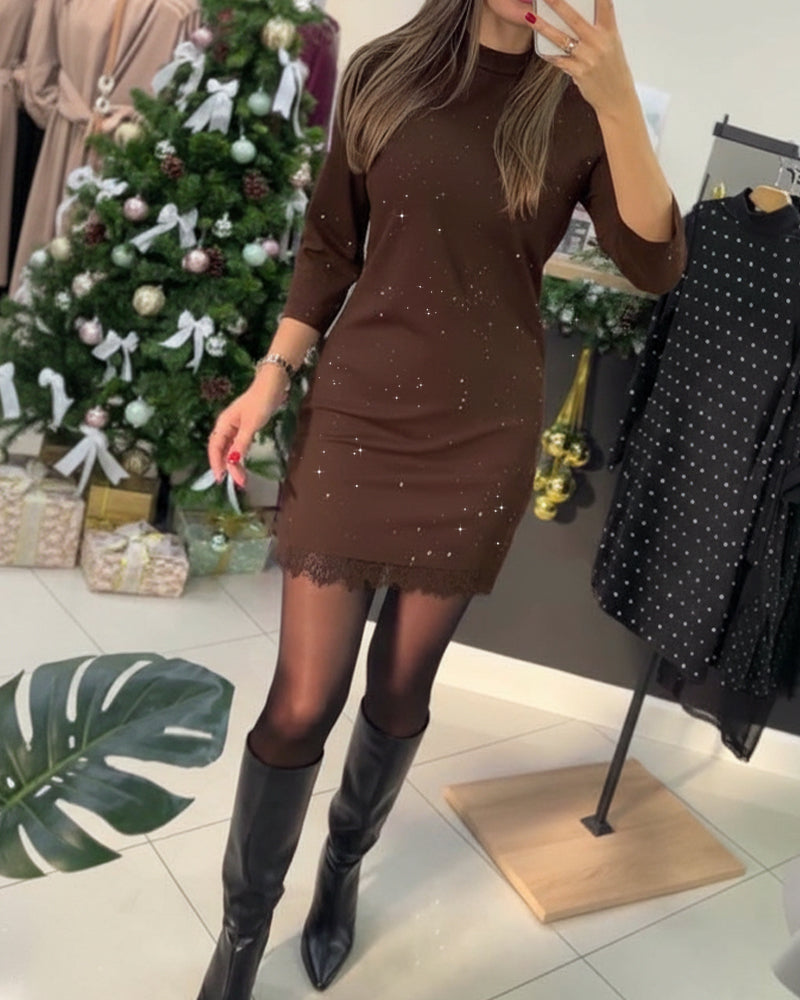 Kleid Heiß Diamant Slim Fit Spitze