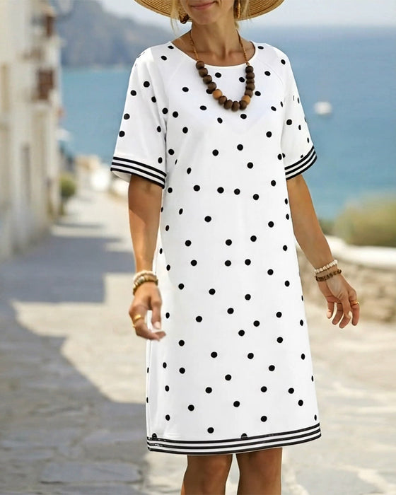 Kleid Polka-Dot Streifen Shift