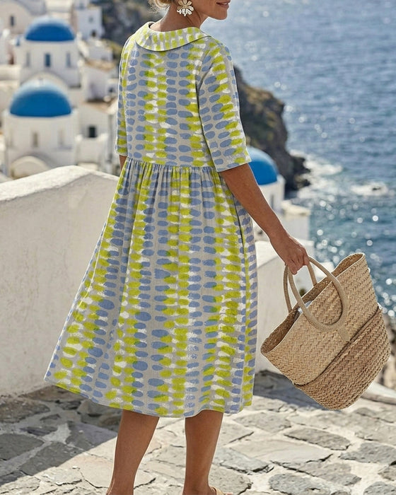 Kleid Bunt Pünktchen Revers