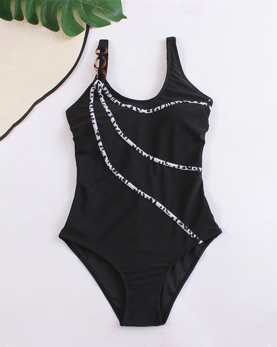 Badeanzug Metallkettendruck One Piece