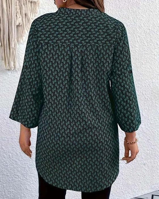 Bluse V-Ausschnitt Elegante Raffinierte Bohemian