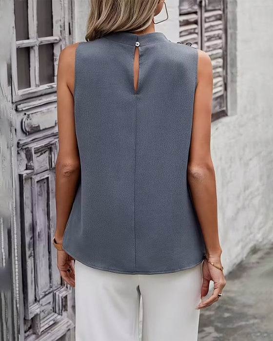 Tank Top Ärmellos Cowl Ausschnitt