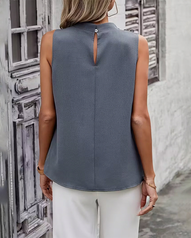 Tank Top Ärmellos Cowl Ausschnitt