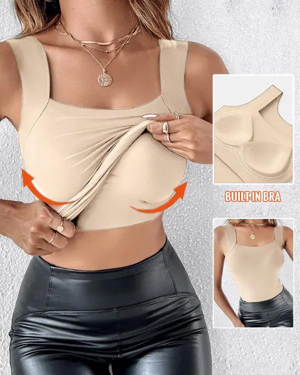 🔥Shapewear-Top mit U-Ausschnitt und integriertem BH