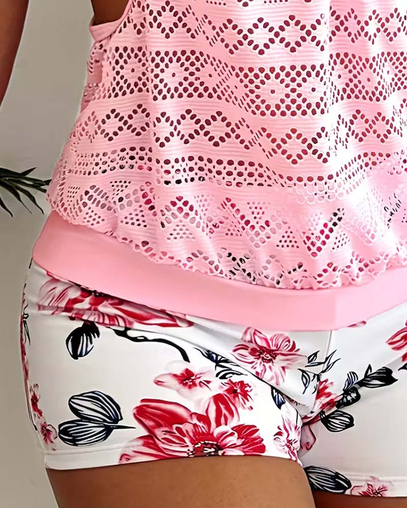 Tankini Konservativ Boxershorts Träger
