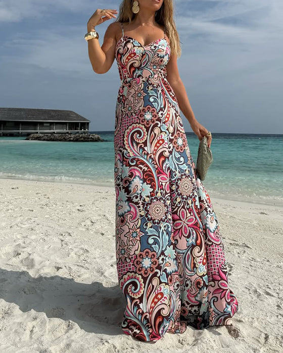 Kleid Strand Urlaub Bedruckt Umhängetasche