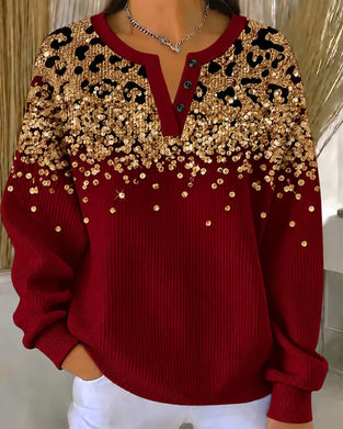Sweatshirt Leopard Druck Mode Lässig