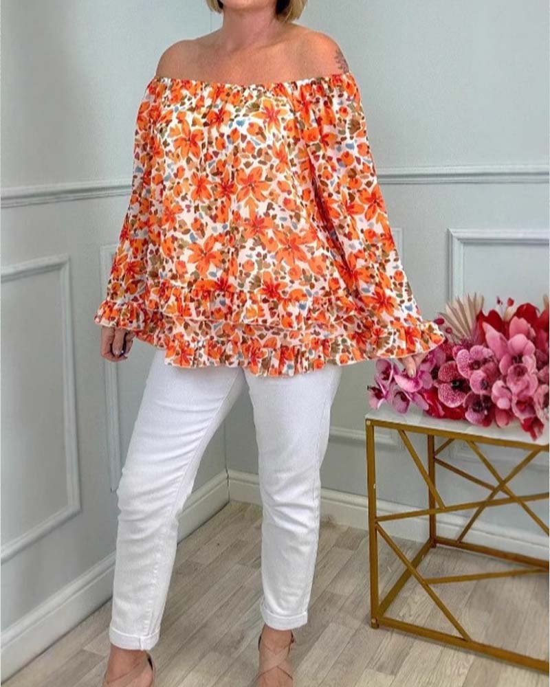 Bluse Langarm Bedruckt