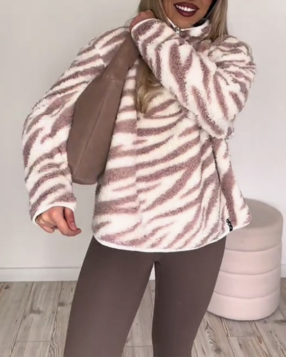 Sweatshirt lässig Reißverschluss locker
