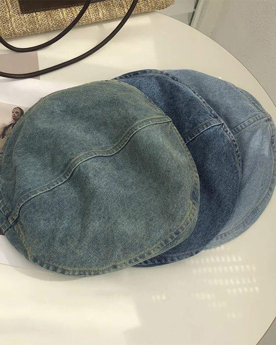 Baskenmütze Damen Vintage Denim