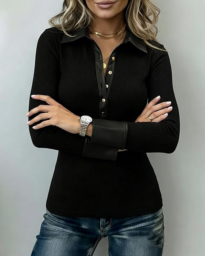 Top Knopfleiste PU Einsatz