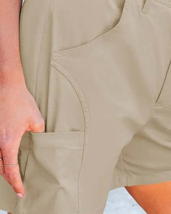 Shorts Mit Taschenknopf Unifarben