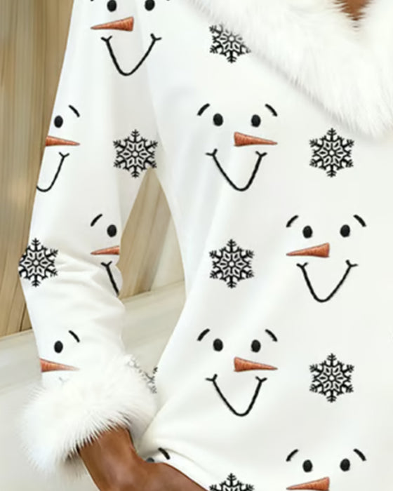 Oberteil modisch bedruckt Fellkragen