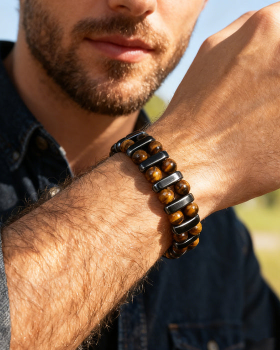 Natürliches Tigerauge Stein Armband
