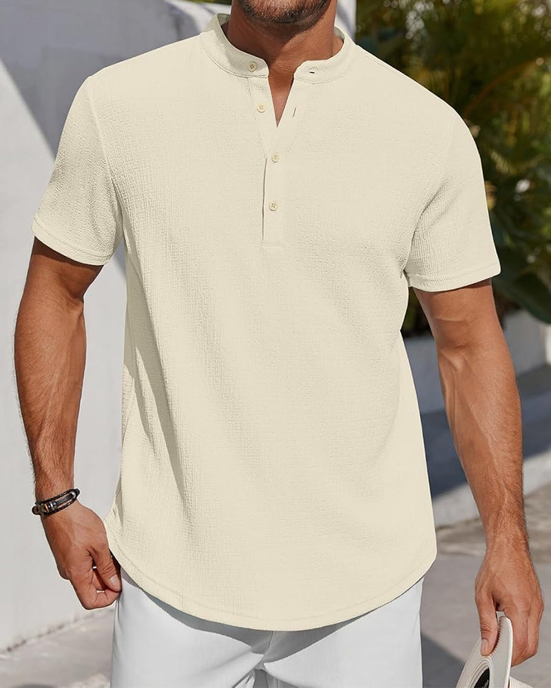 Hemd Einfarbig Locker Henley