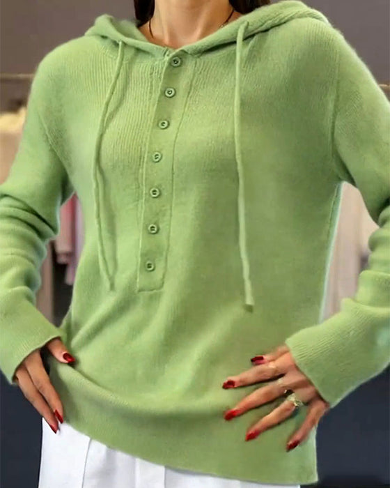 Pullover einfarbig modisch mit Kapuze