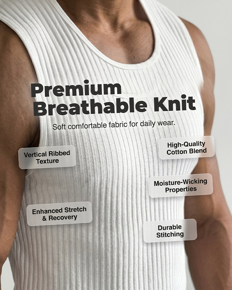 Tanktop Unifarben Vertikalstreifen