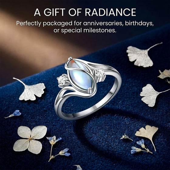 Ovaler Mondstein geometrischer Ring