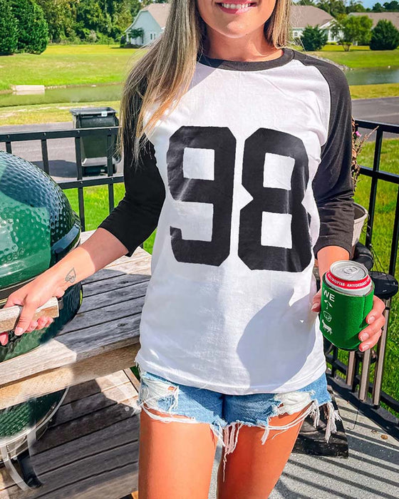 T-Shirt Lässige Raglanärmel