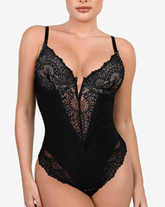Bodysuit Mit Deep-V Ausschnitt Und Spitze Formwäsche