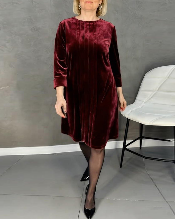 Kleid Rundhals plissiert
