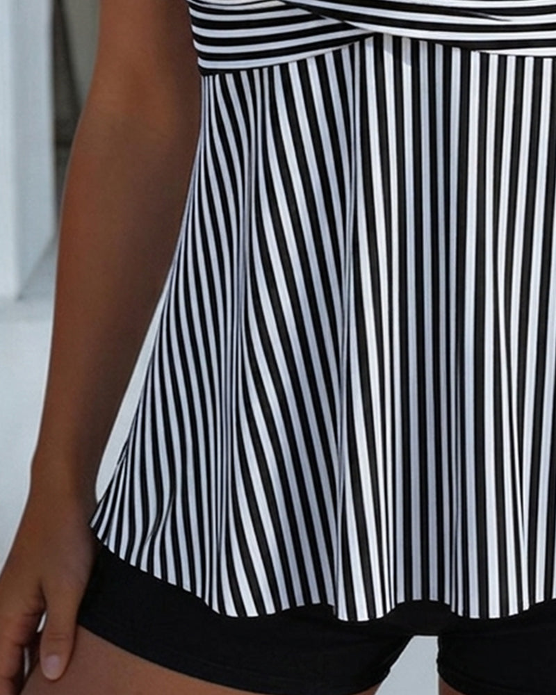 Tankini Gestreift Camisole Zweiteilig