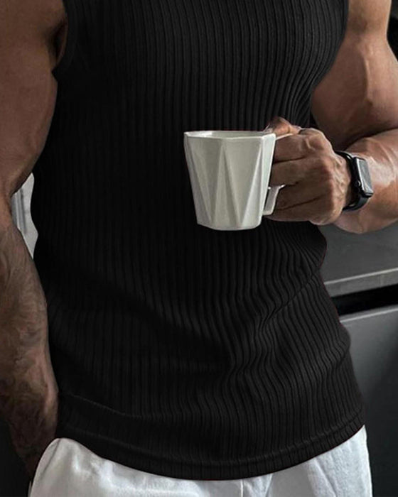 Herren Tanktop Einfarbig Sport Lässig