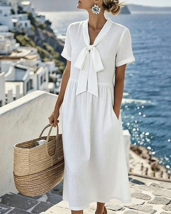 Kleid elegant kurzärmlig A-Linie