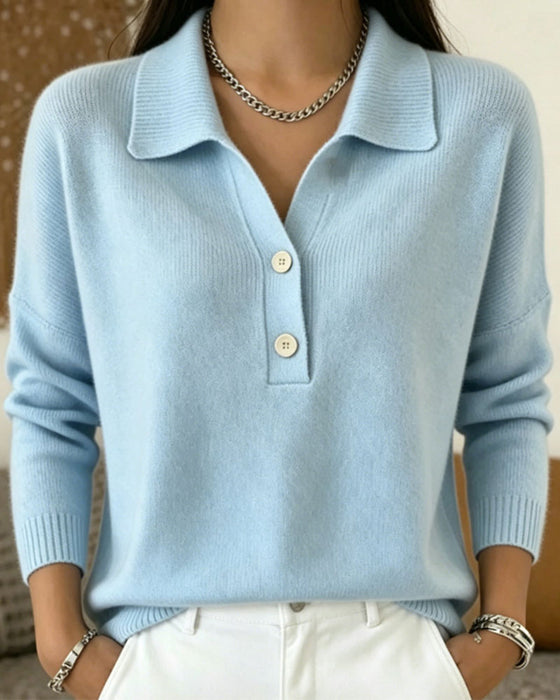Pullover Halbknopf Knopf Freizeit