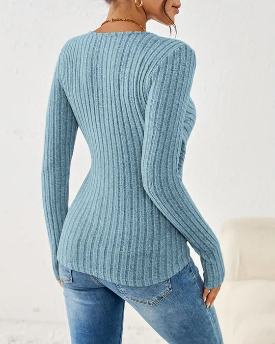 Top V-Ausschnitt Slim Fit