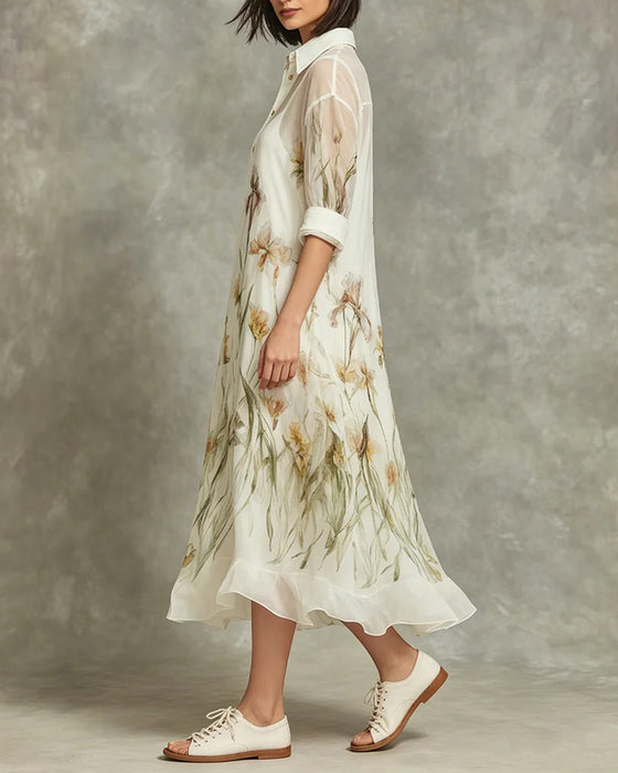 Set Spaghettiträger Kleid + Revers Cover-Up