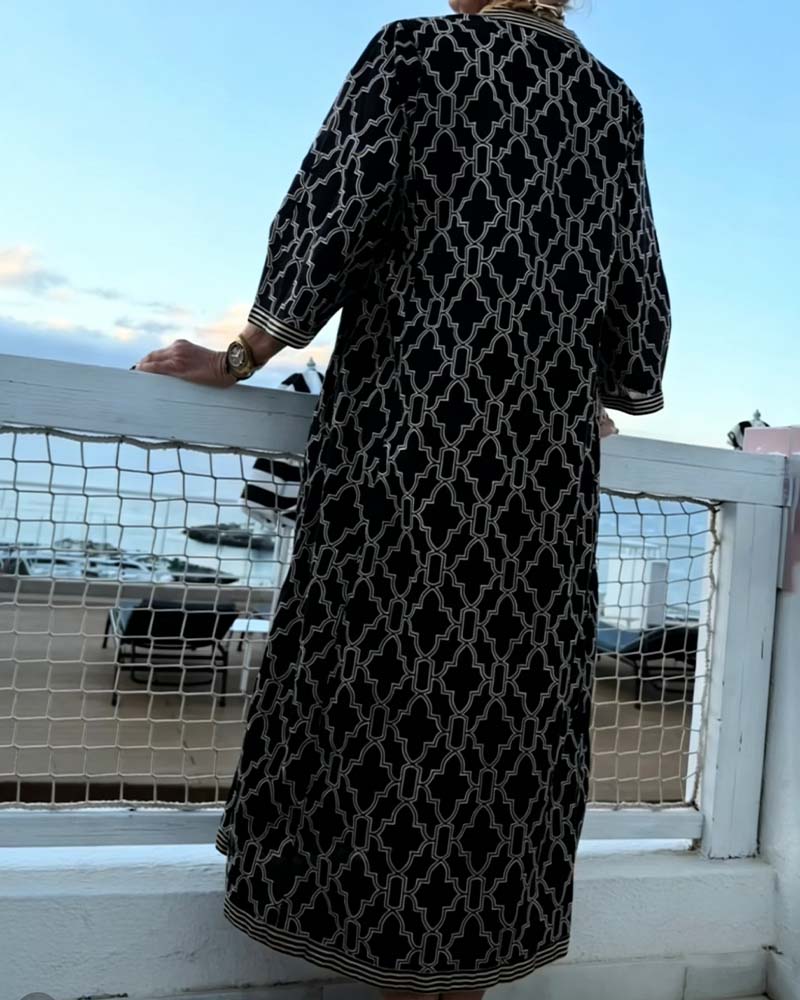 Kleid Geometrisch Druck Maxi