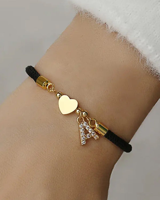 Initial Herz Charm Link Modisch Armband
