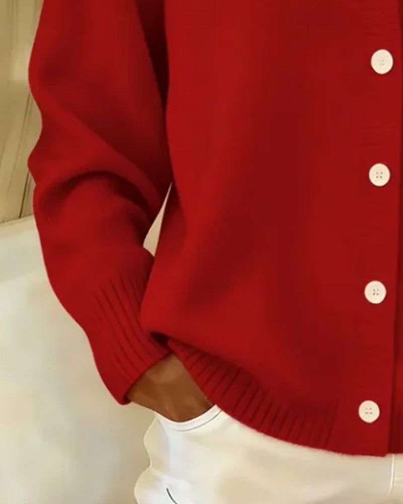 Strickjacke Mit Peter-Pan-Kragen Und Knopfleiste