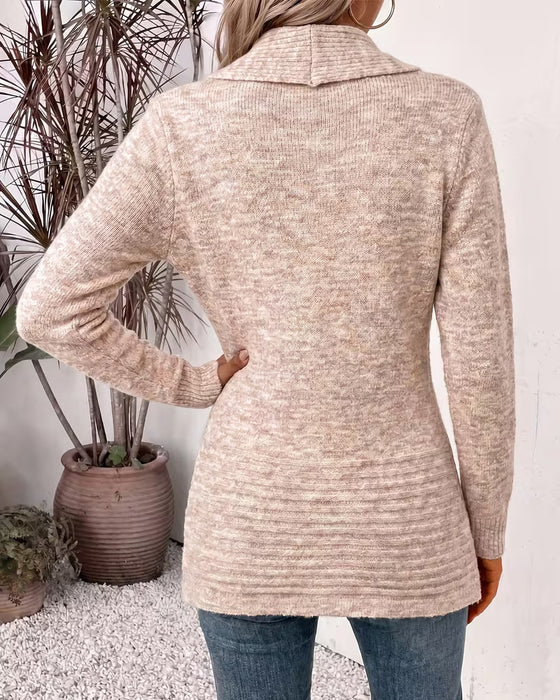 Cardigan Einfarbig Knopf Verziert