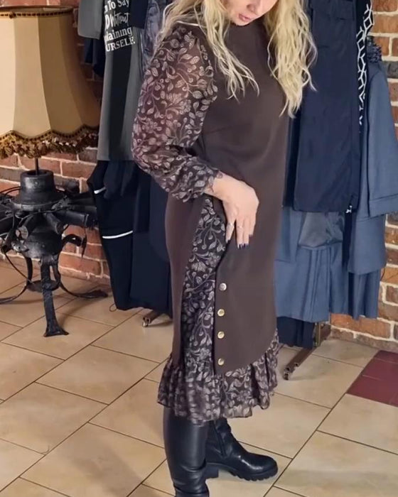 Kleid mit Rundhalsausschnitt im Fake-Zweiteiler-Look