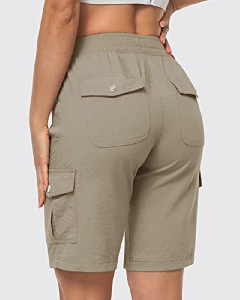 Damen Shorts Schnelltrocknende Cargoshorts Mit Taschen