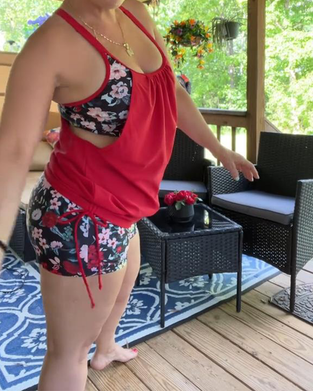 Badeanzug Bedruckt Träger Boxer