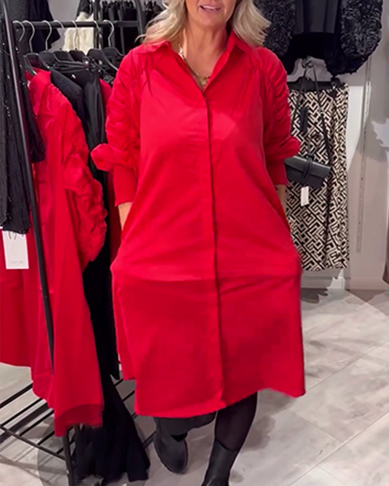 Kleid Revers Mode Hemd