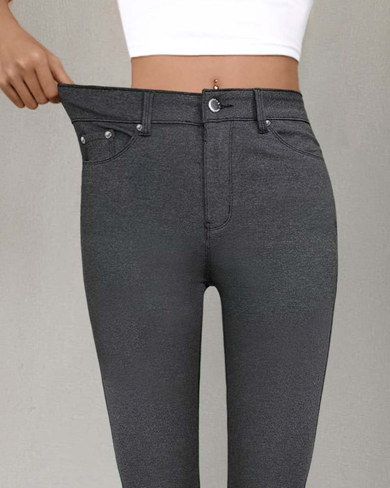Hose Damen Tasche Einfarbig Skinny Lässig