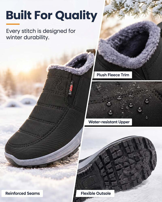 Winterliche Dick Gefütterte Schneestiefel, Slip-On Warme Freizeitschuhe Für Damen Und Herren