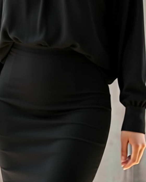 Kleid hoher Ausschnitt spitzenbesetzt Mode